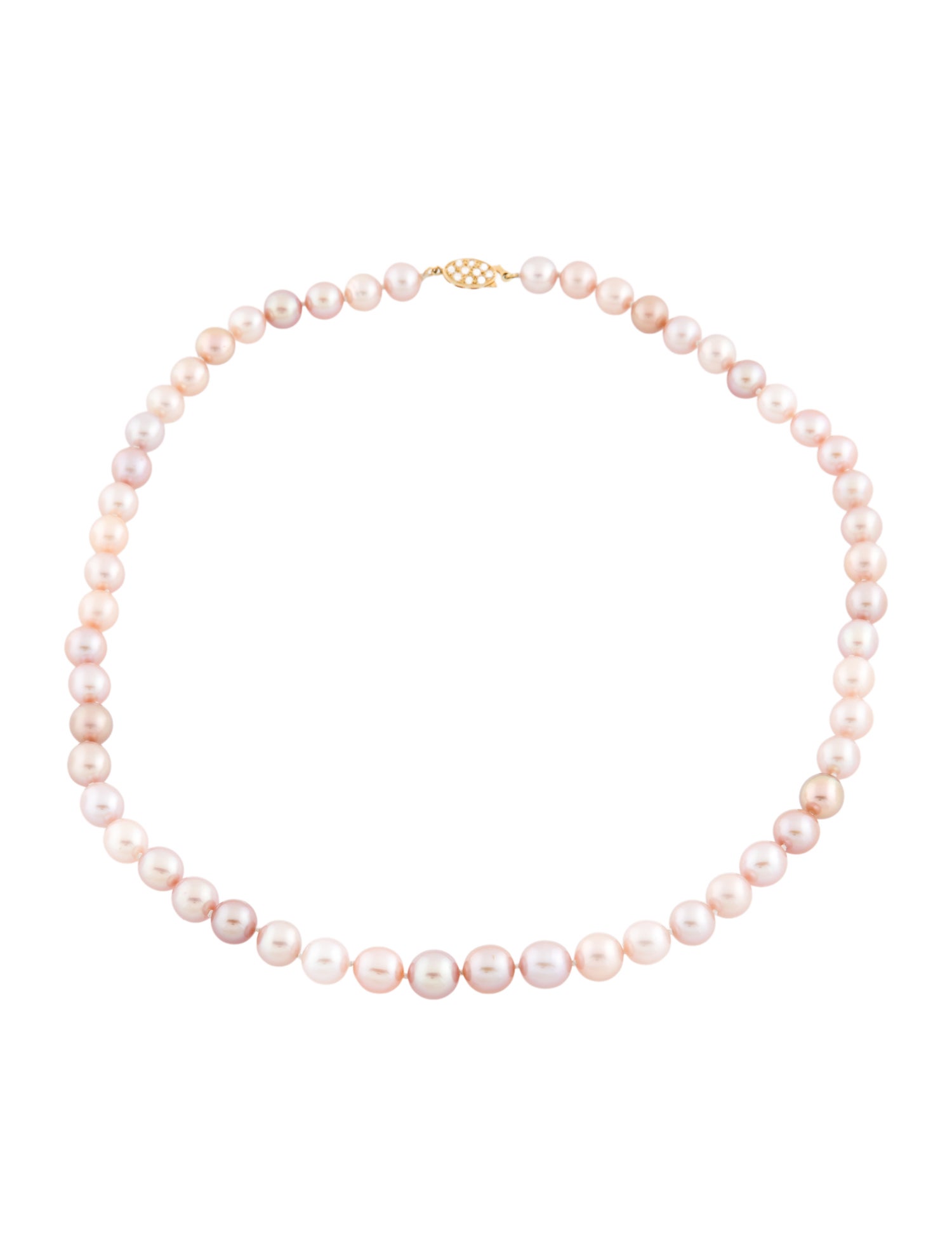 Necklace 18K Pearl & Diamond Strand