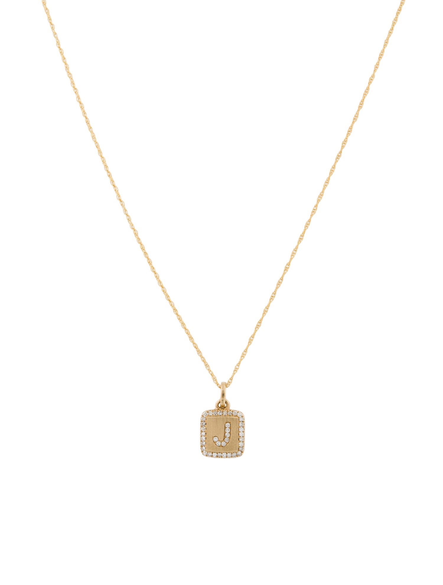 Necklace 14K Diamond Small Initial 'J' Pendant
