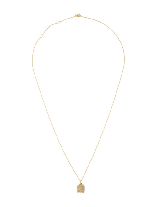 Necklace 14K Diamond Small Initial 'J' Pendant Necklace