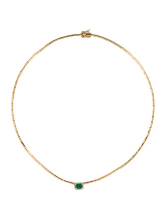 Necklace 14K Emerald & Diamond Collar Necklace