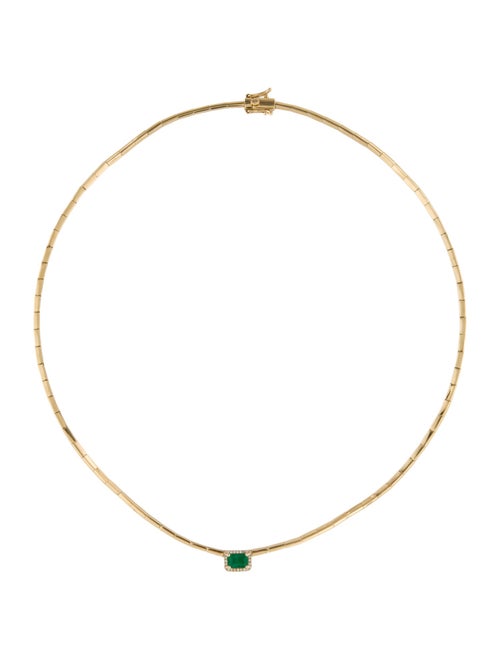 Necklace 14K Emerald & Diamond Collar Necklace
