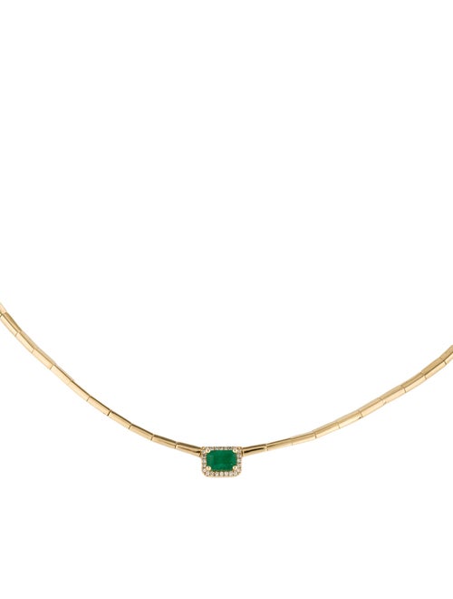 Necklace 14K Emerald & Diamond Collar Necklace