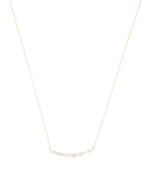 Necklace 14K Scattered Diamond Bar Necklace