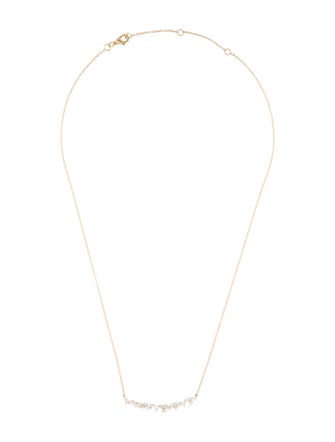 Necklace 14K Scattered Diamond Bar Necklace