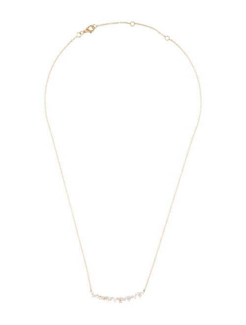 Necklace 14K Scattered Diamond Bar Necklace
