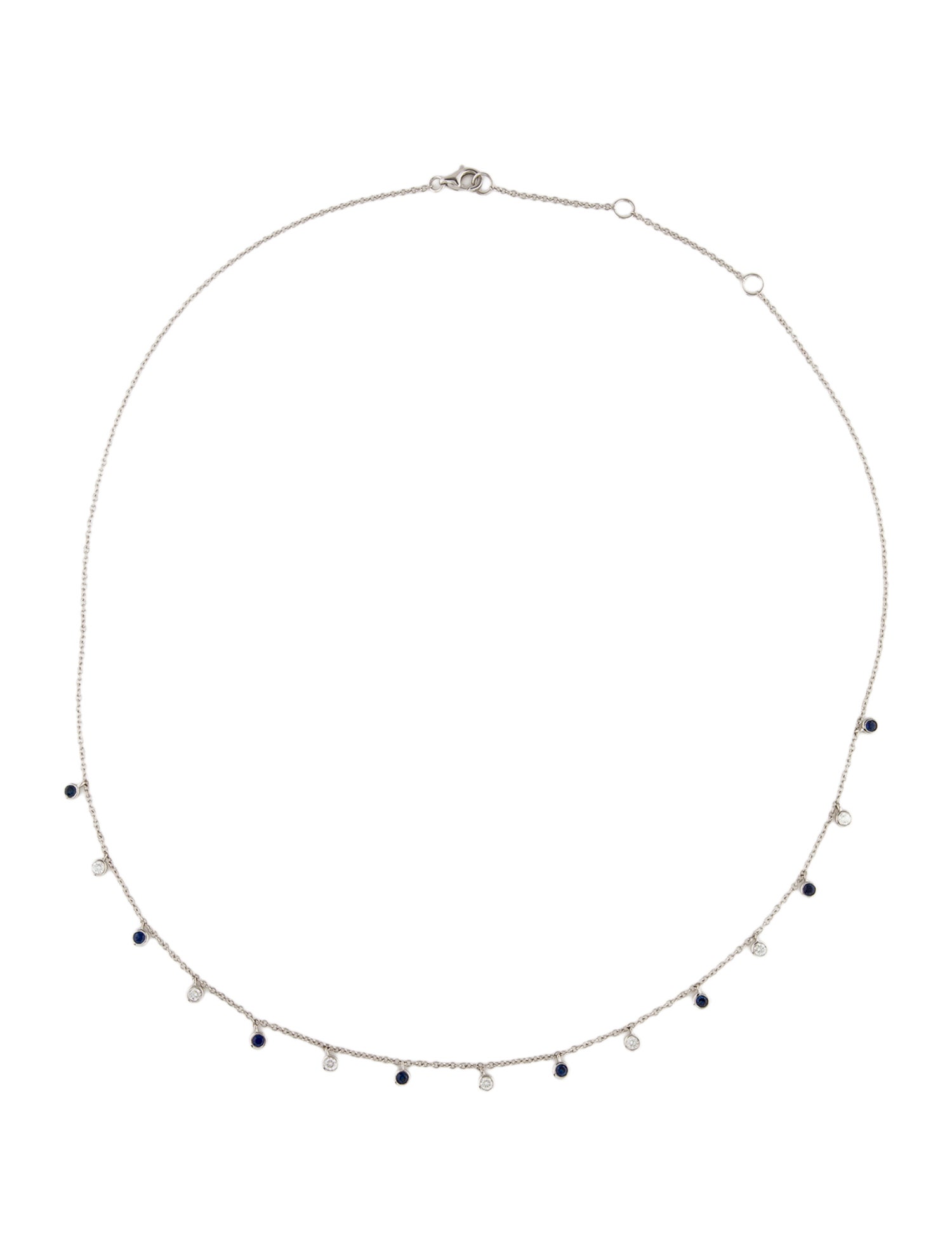 Necklace 14K Sapphire & Diamond Station