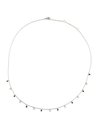 Necklace 14K Sapphire & Diamond Station Necklace