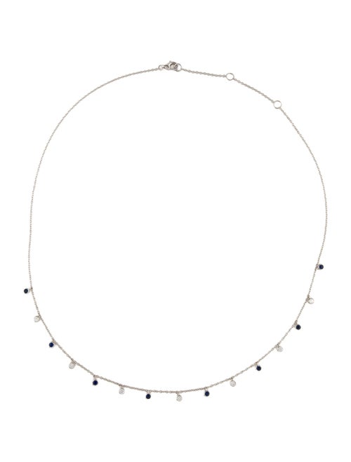 Necklace 14K Sapphire & Diamond Station Necklace