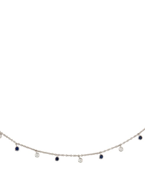 Necklace 14K Sapphire & Diamond Station Necklace