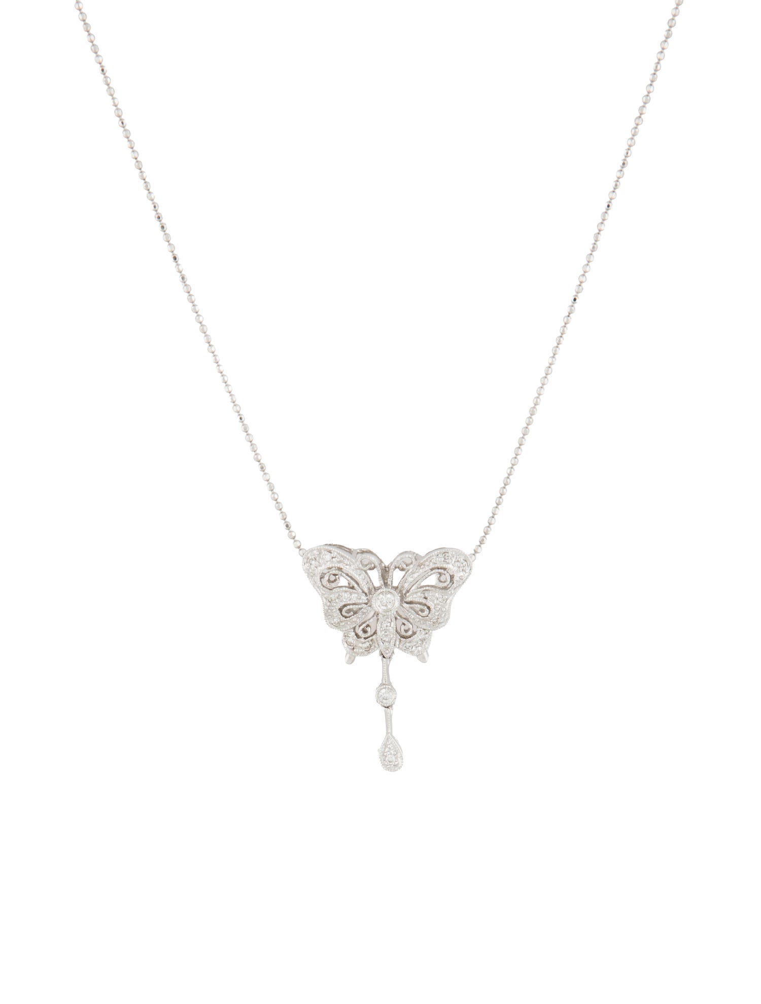 Necklace 18K Diamond Butterfly Pendant Necklace