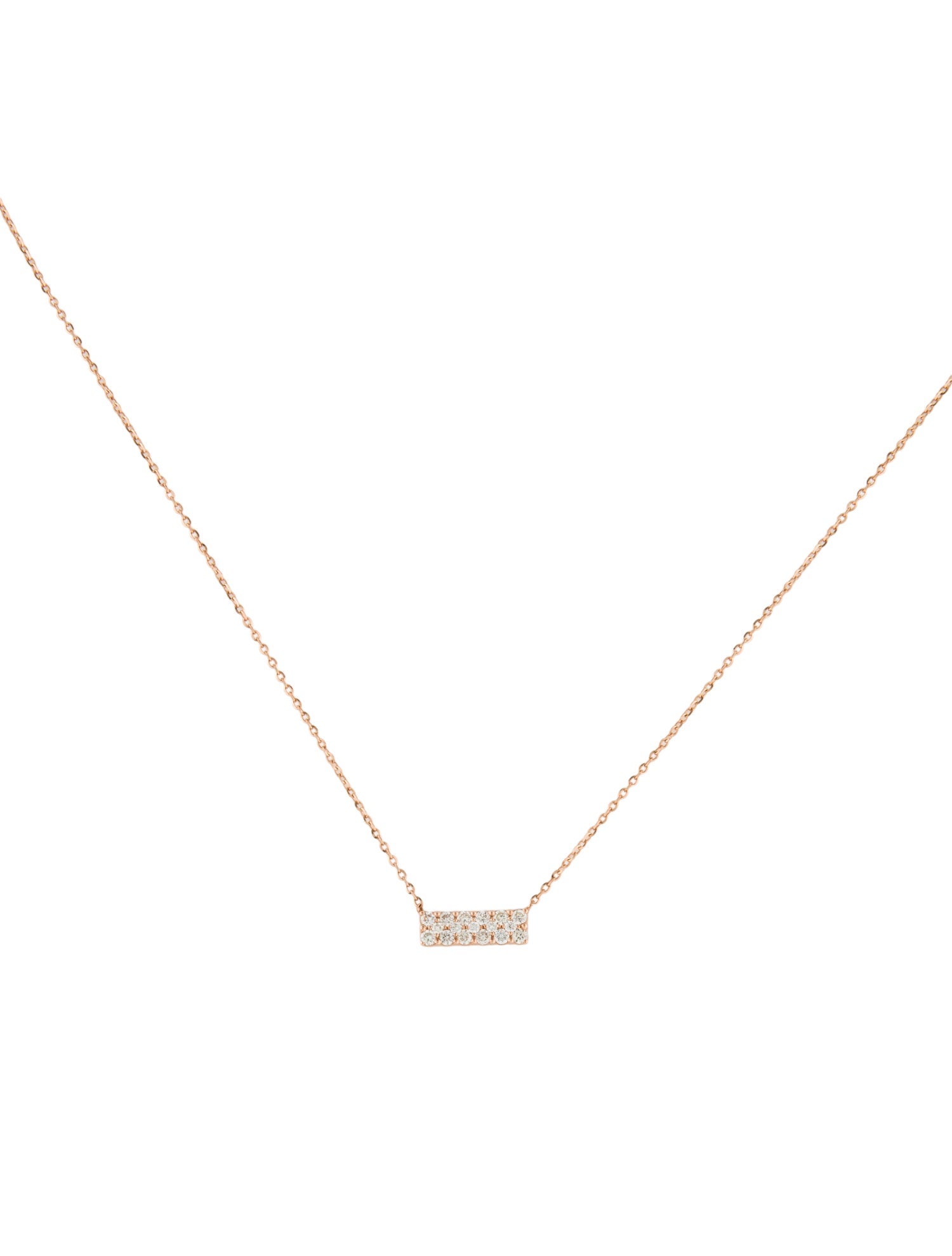 Necklace 14K Diamond Bar Pendant
