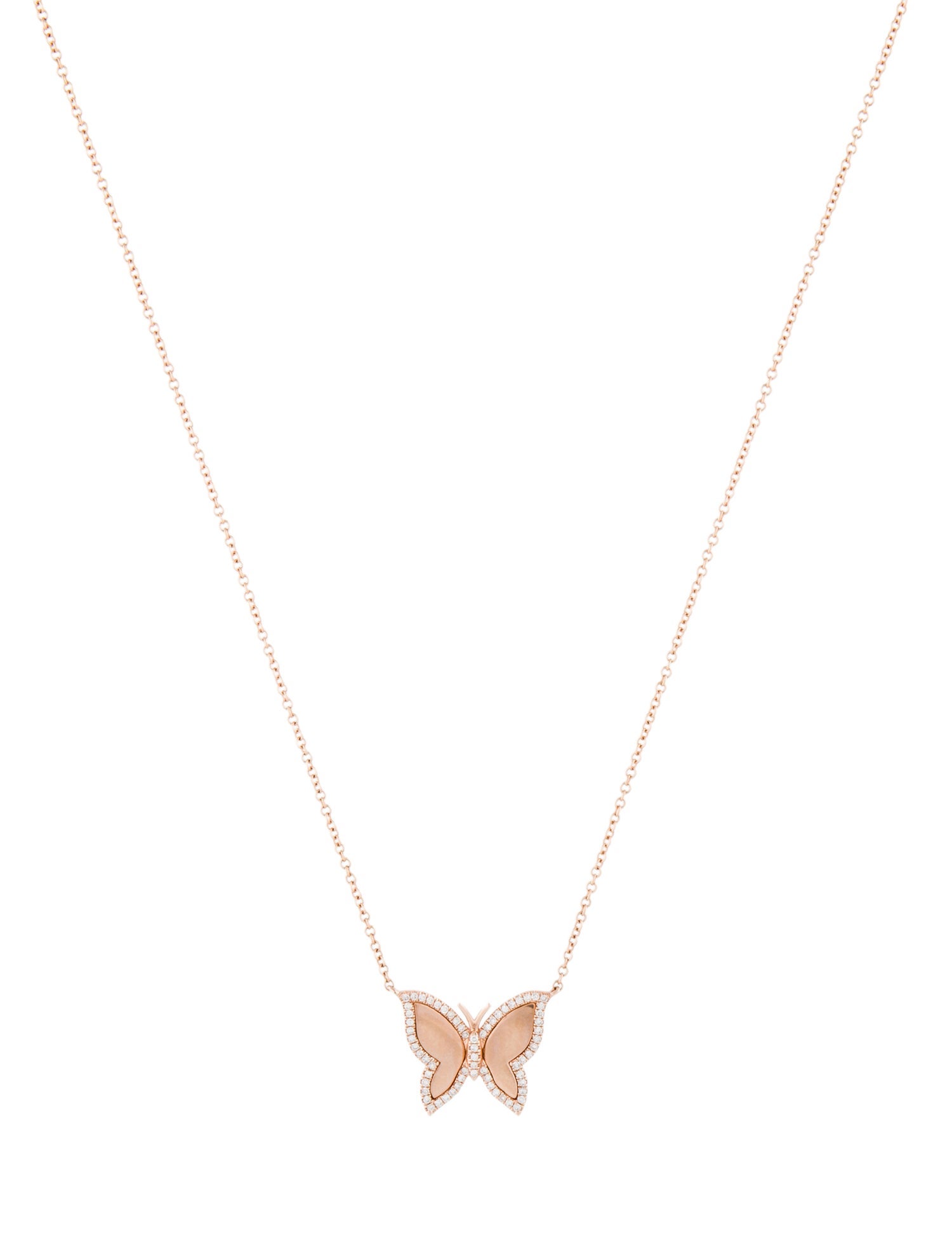 Necklace 14K Diamond Butterfly Pendant