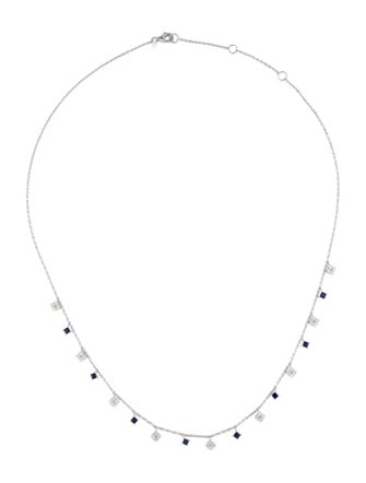 Necklace 14K Sapphire & Diamond Station Necklace