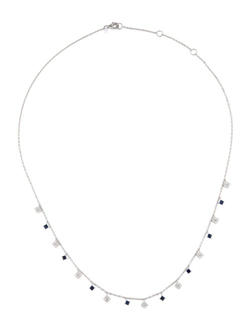 Necklace 14K Sapphire & Diamond Station Necklace