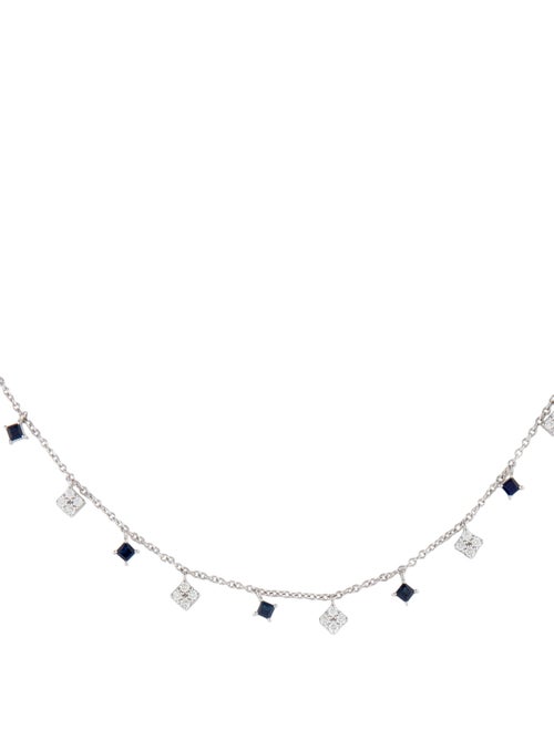 Necklace 14K Sapphire & Diamond Station Necklace