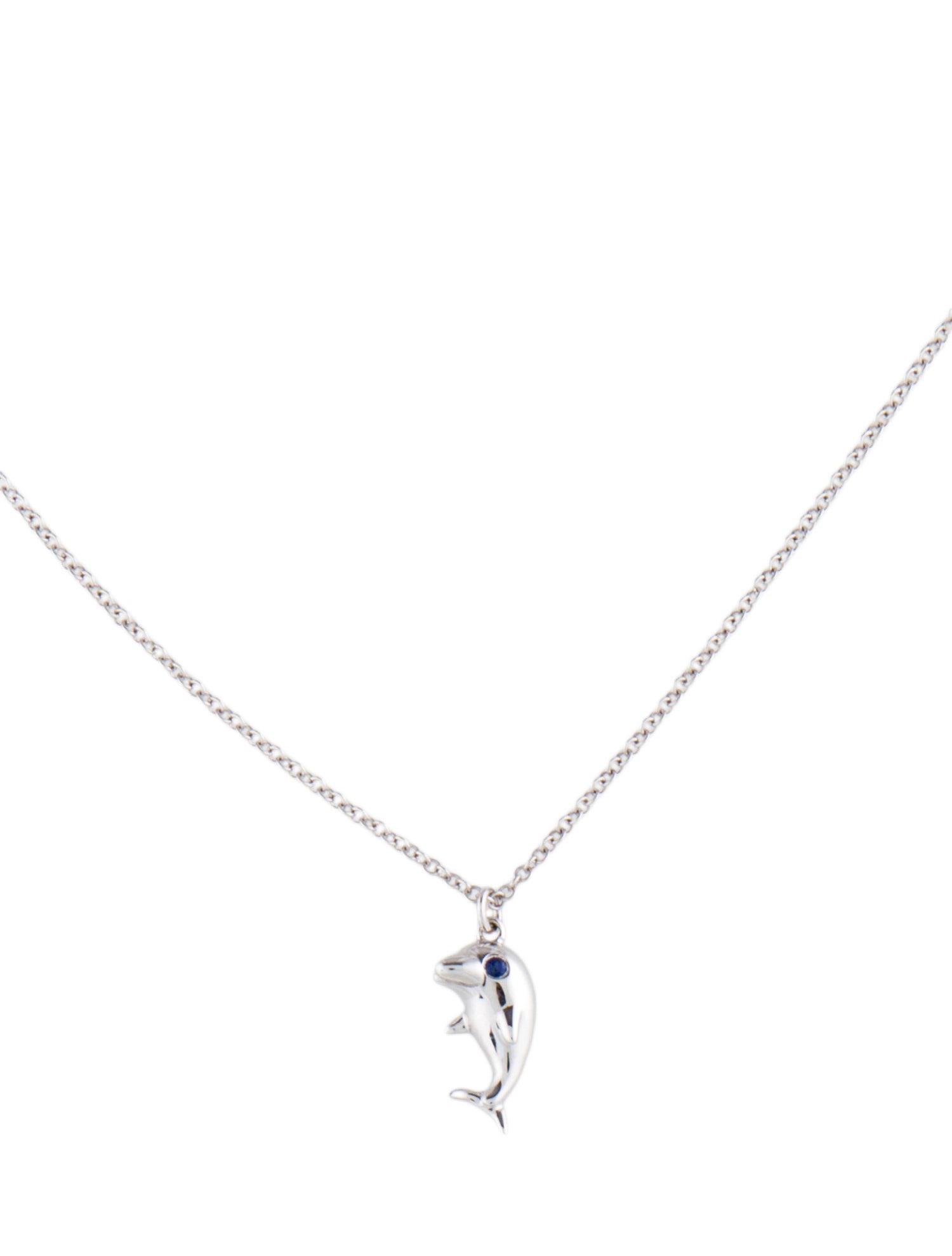 Necklace 14K Sapphire Dolphin Pendant