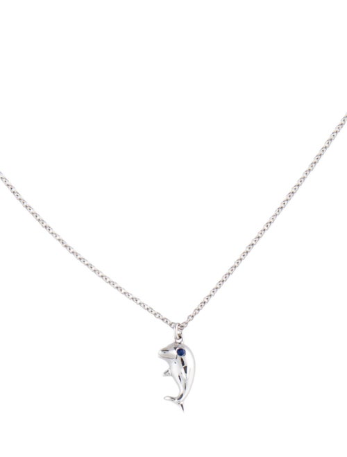 Necklace 14K Sapphire Dolphin Pendant Necklace