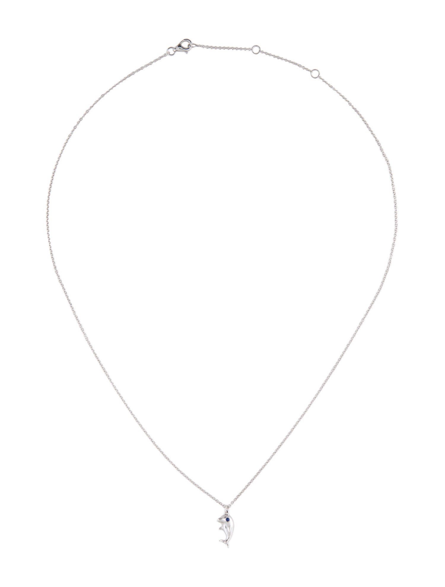 Necklace 14K Sapphire Dolphin Pendant