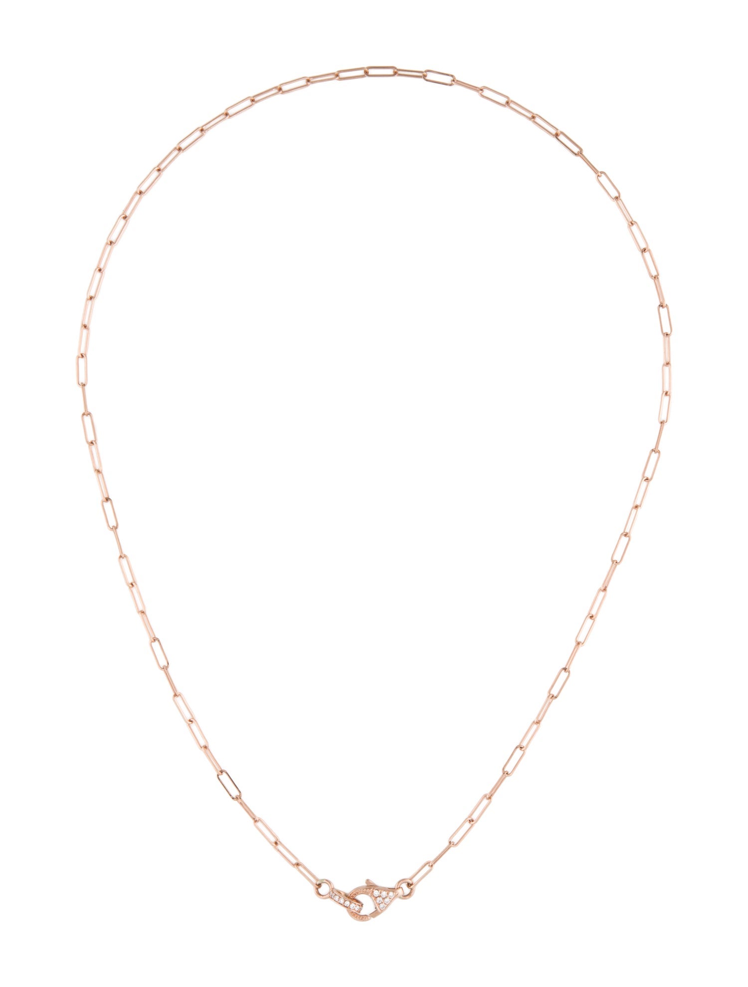 Necklace 14K Diamond Paper Clip Chain Link