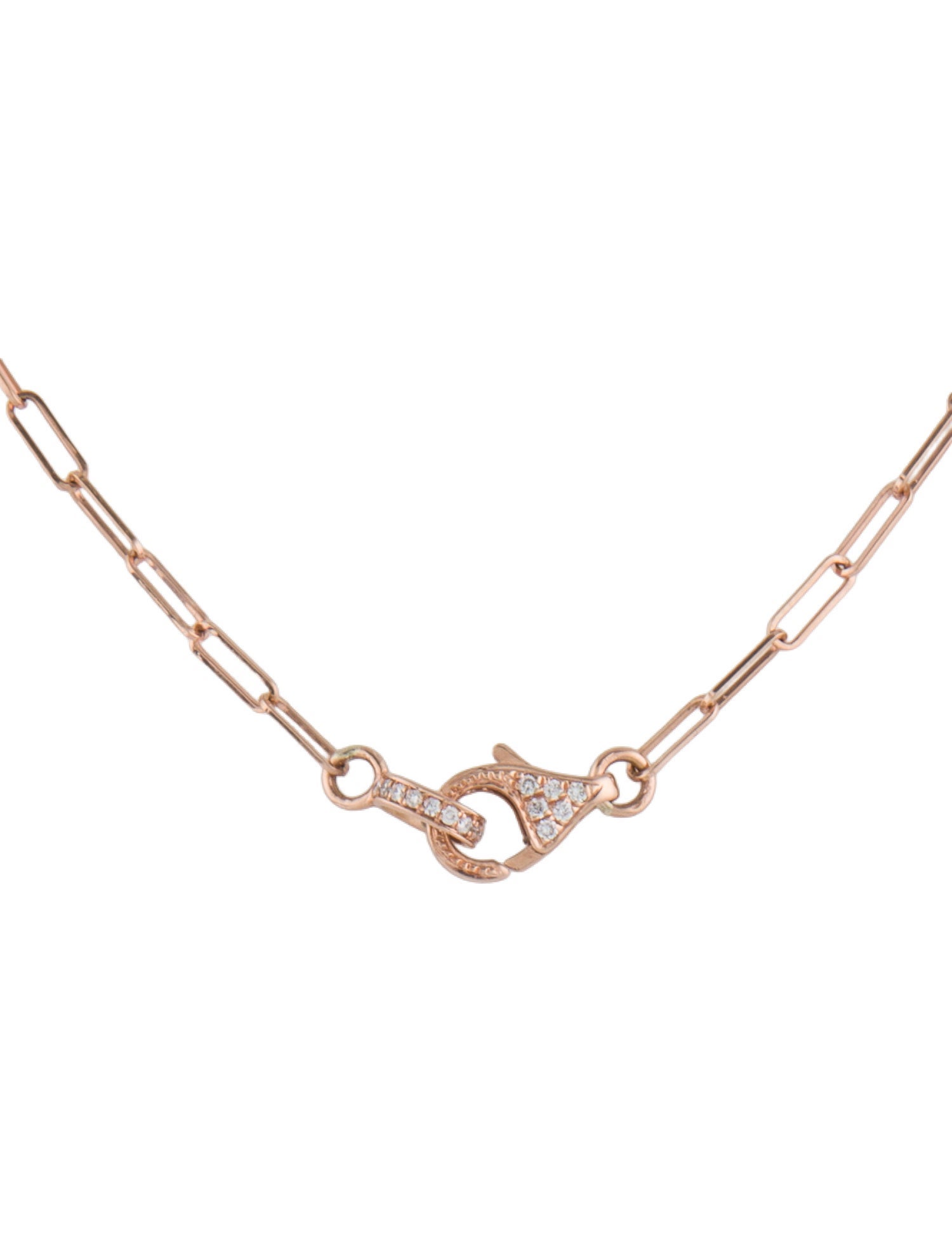 Necklace 14K Diamond Paper Clip Chain Link