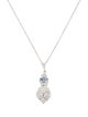 Necklace 18K Sapphire & Diamond Pendant w/ 14K Chain