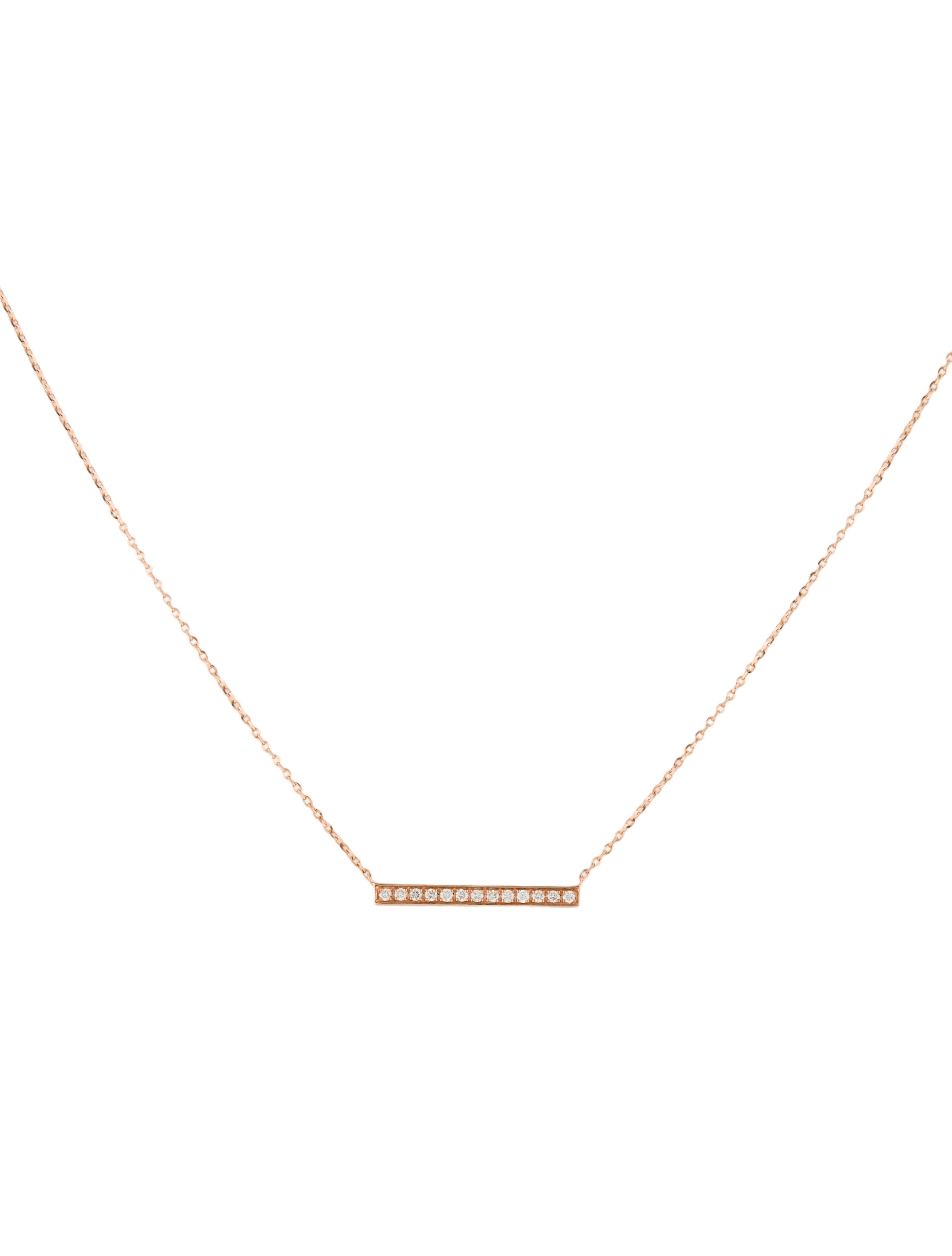 Necklace 14K Diamond Bar Pendant