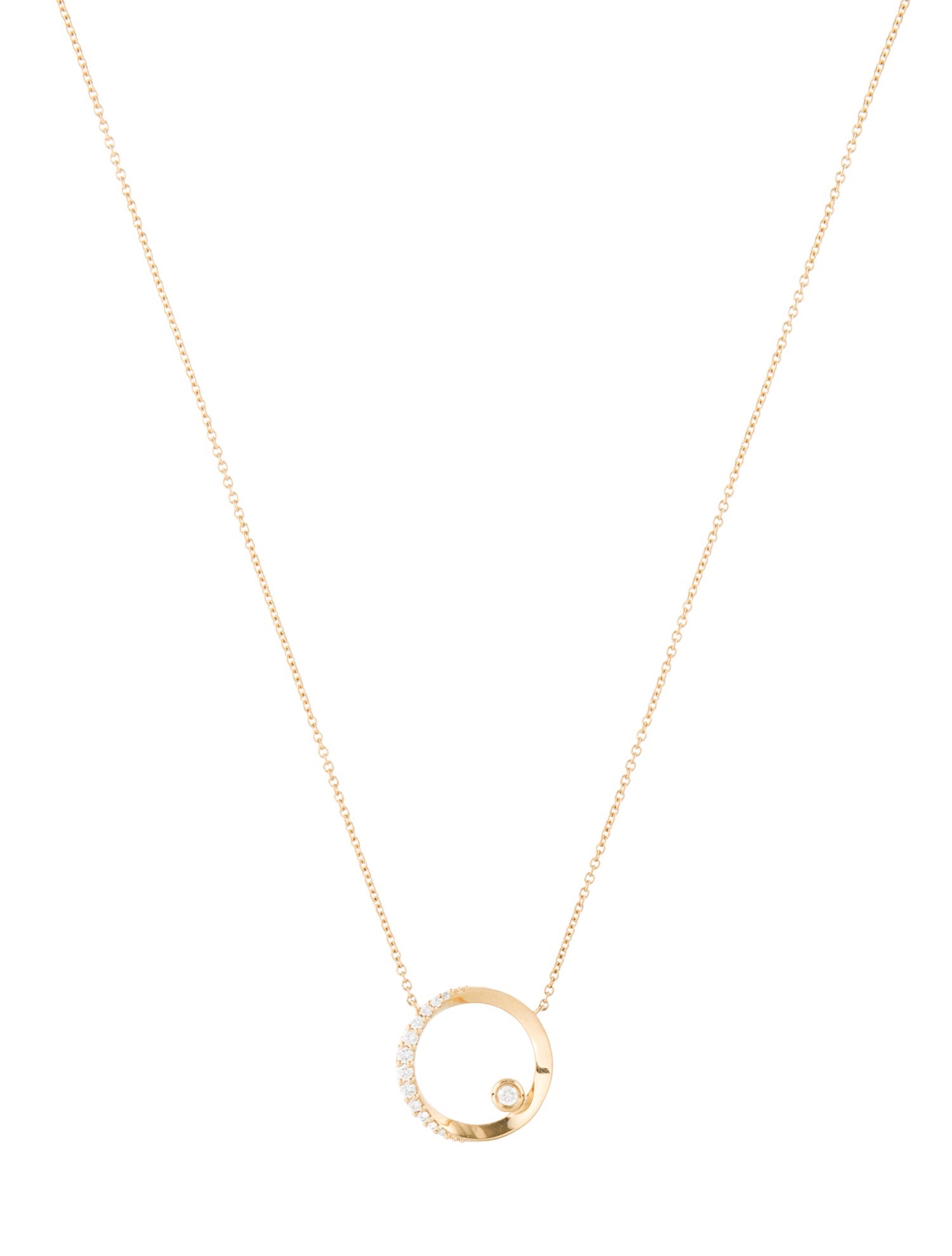 Necklace 18K Diamond Circle Pendant