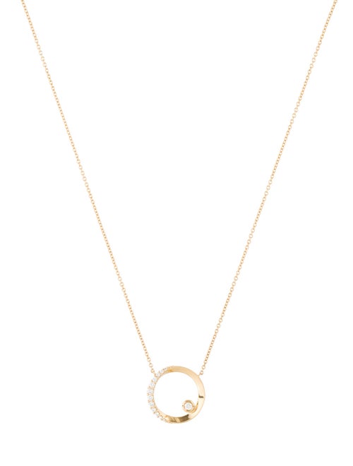 Necklace 18K Diamond Circle Pendant Necklace