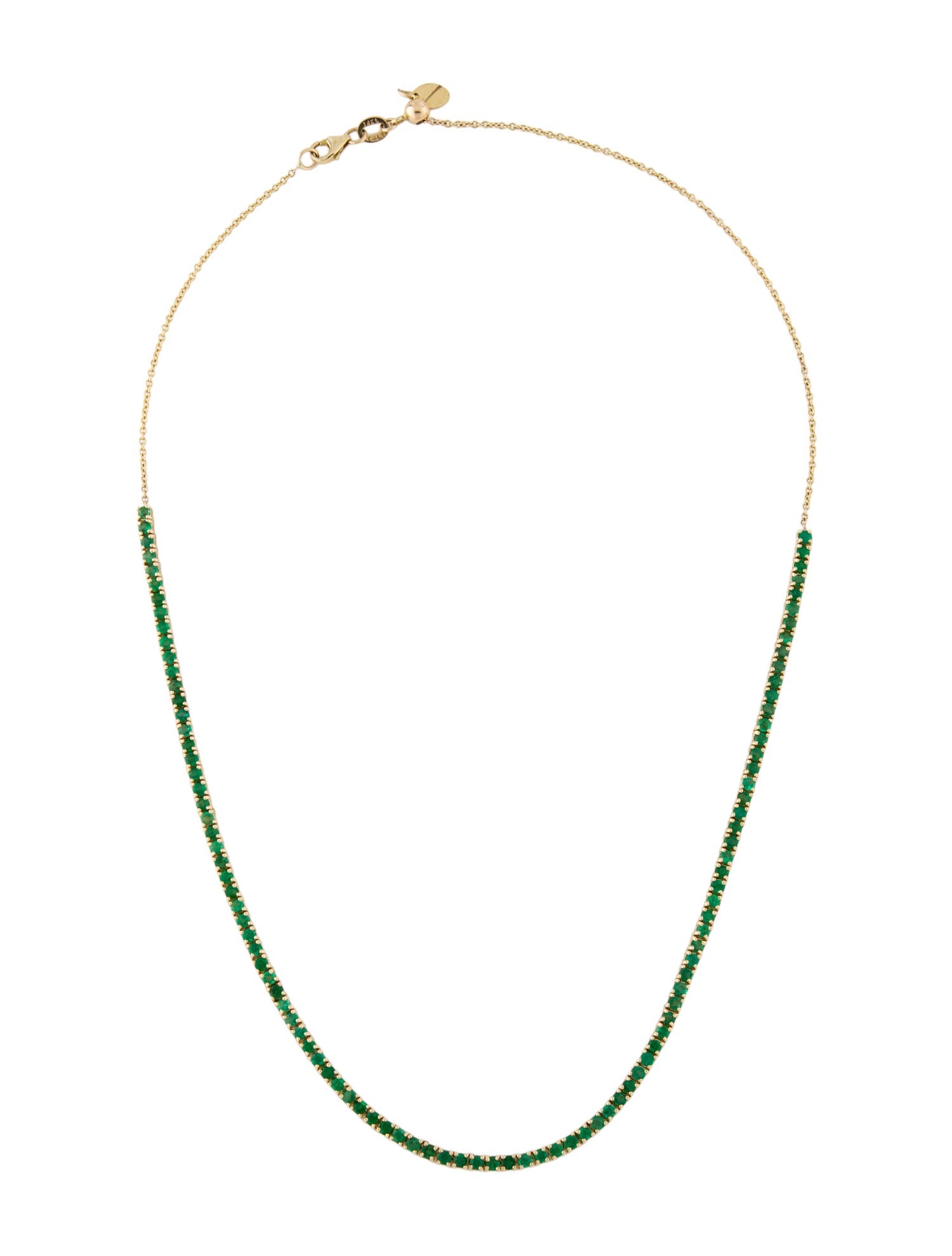 Necklace 14K Emerald Adjustable Choker Necklace