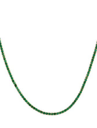 Necklace 14K Emerald Adjustable Choker Necklace
