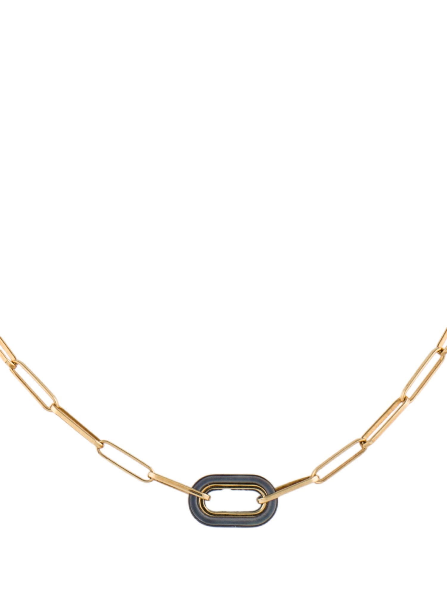 Necklace 14K Mother of Pearl Paperclip Link chain