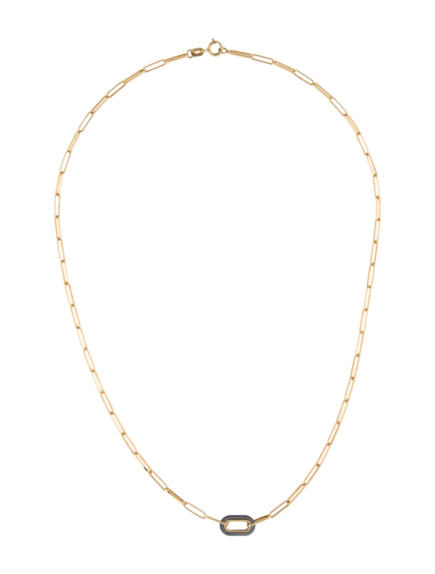 Necklace 14K Mother of Pearl Paperclip Link chain