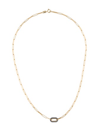 Necklace 14K Mother of Pearl Paperclip Link chainNecklace