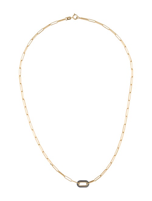 Necklace 14K Mother of Pearl Paperclip Link chainNecklace