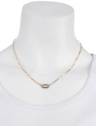Necklace 14K Mother of Pearl Paperclip Link chainNecklace