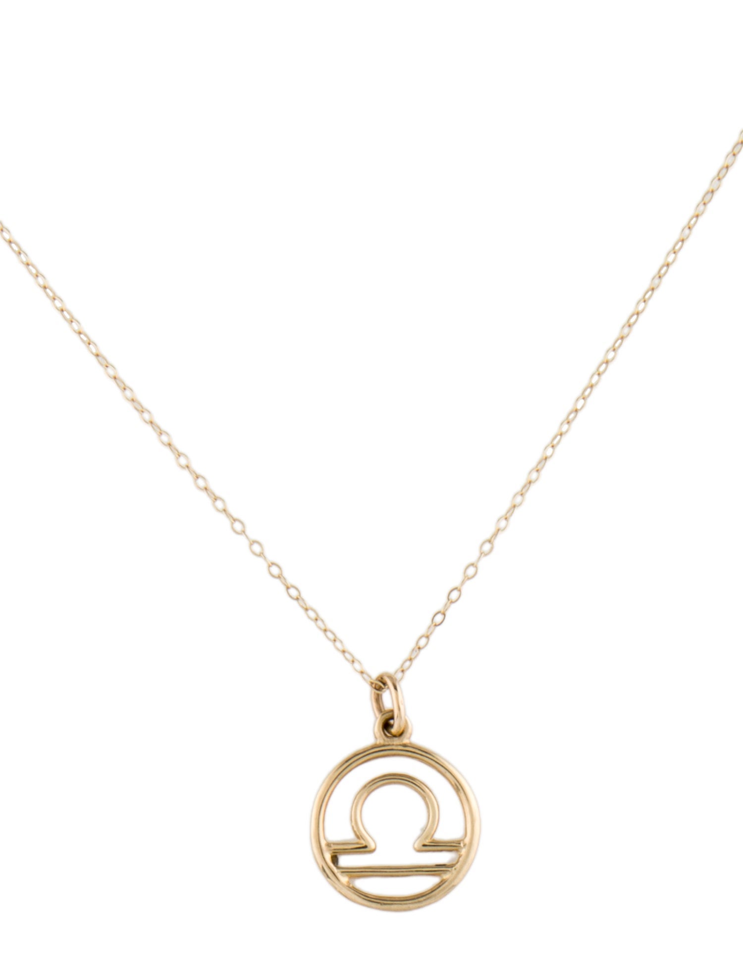 Necklace 14K Libra Zodiac Pendant Necklce