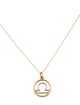 Necklace 14K Libra Zodiac Pendant Necklce
