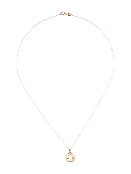 Necklace 14K Libra Zodiac Pendant Necklce