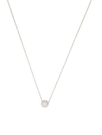 Necklace 14K Diamond Cluster Pendant Necklace
