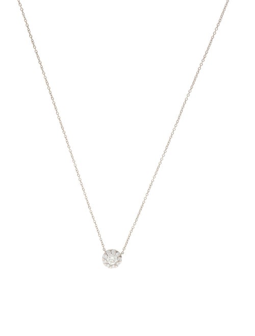 Necklace 14K Diamond Cluster Pendant Necklace