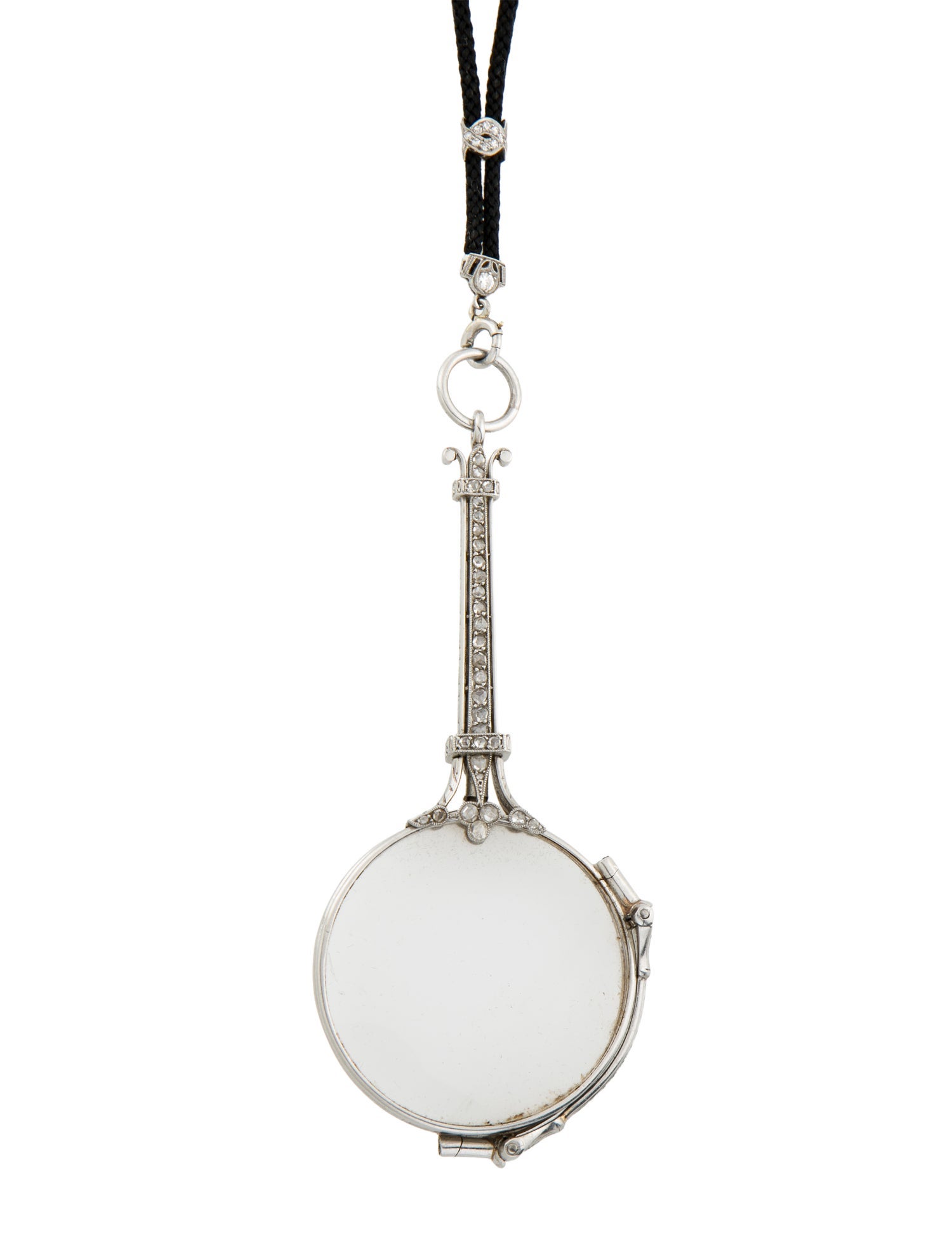Necklace Antique Platinum Diamond Lorgnette