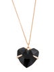 Necklace 18K Onyx & Diamond Heart Pendant Necklace