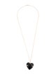 Necklace 18K Onyx & Diamond Heart Pendant Necklace