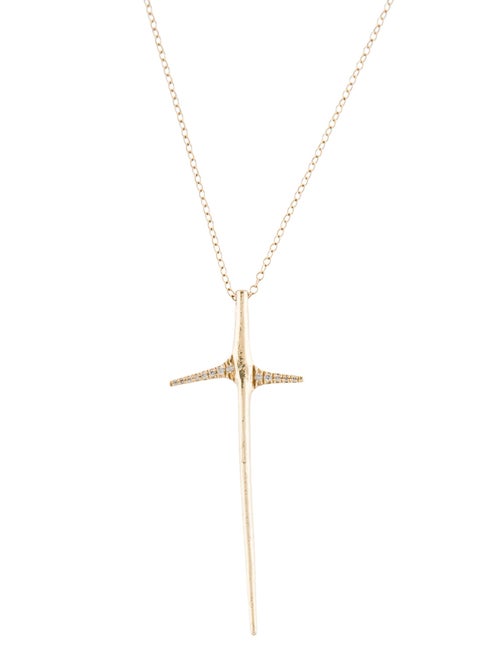 Necklace 14K Diamond Cross Pendant Necklace