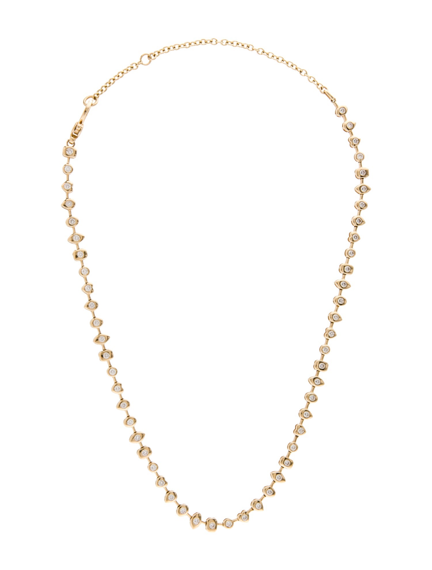 Necklace 14K 3.44ctw Diamond Mix Shaped Charm Line