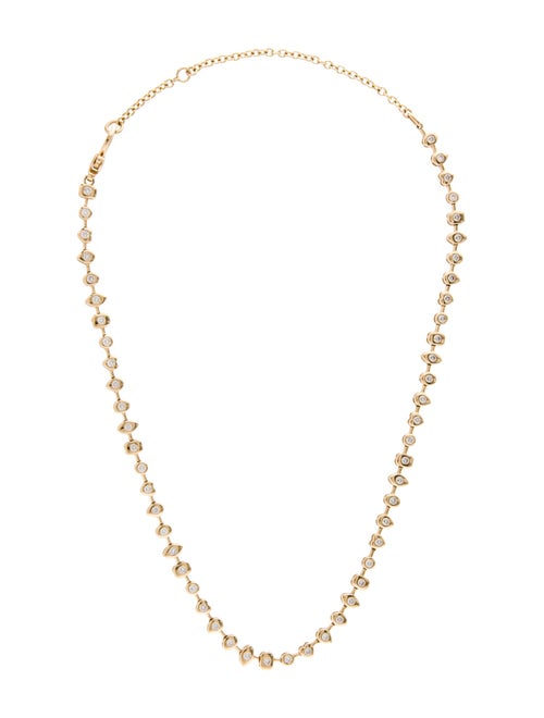 Necklace 14K 3.44ctw Diamond Mix Shaped Charm Line Necklace