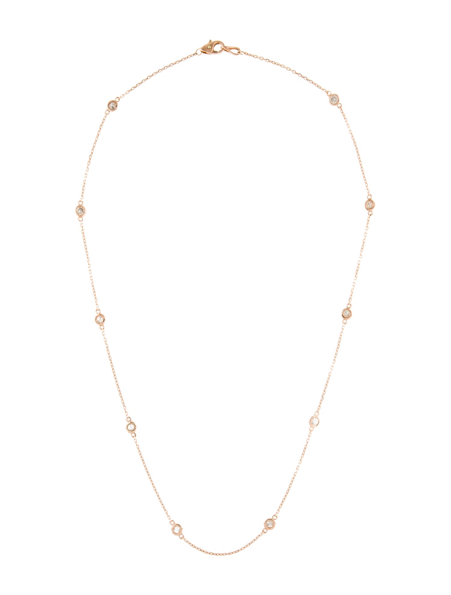 Necklace 14K 1.10ctw Diamond Station