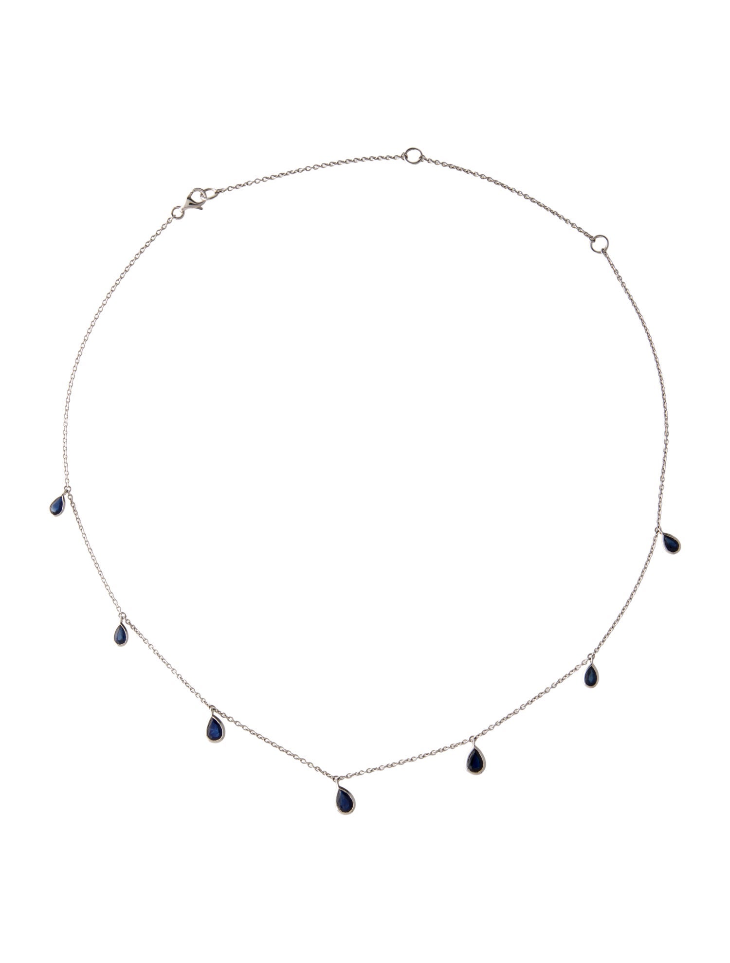 Necklace 18K 2.29ctw Sapphire Station Necklace