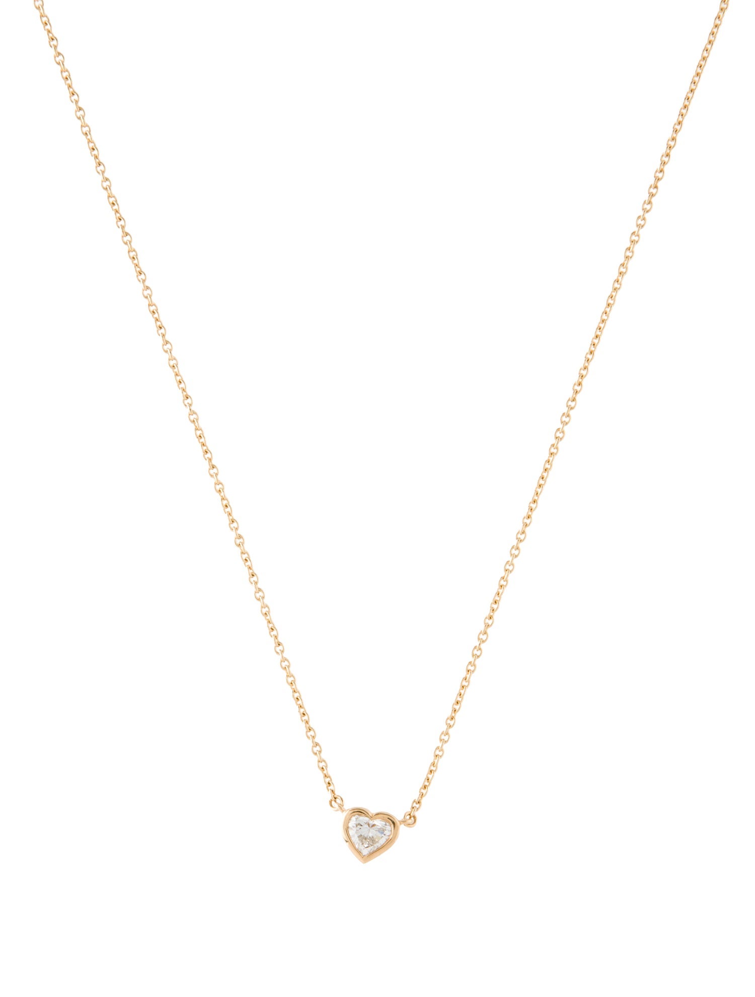 Necklace 18K Diamond Heart Pendant Necklace