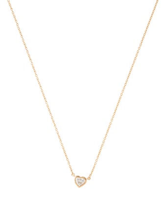 Necklace 18K Diamond Heart Pendant Necklace